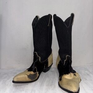 Code West By Dan Post Cowboy Boots Cowhide Womans No Size 10" Heel Toe/ Tears